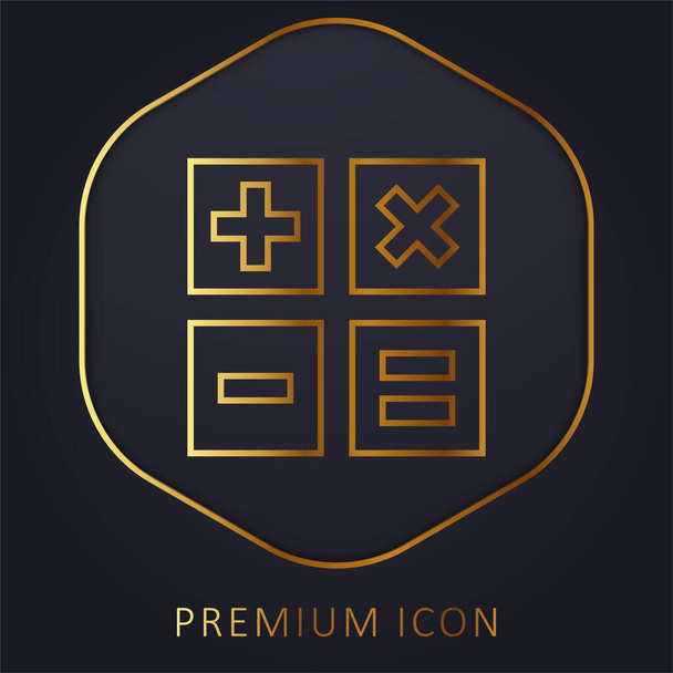 Añadir la línea de oro logotipo premium o icono - Vector, imagen