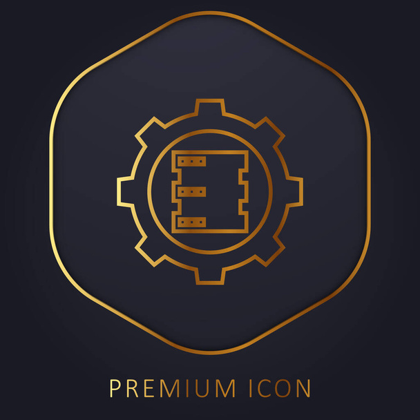 Big Data linha dourada logotipo premium ou ícone - Vetor, Imagem
