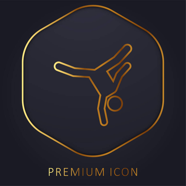 Breakdance gouden lijn premium logo of pictogram - Vector, afbeelding