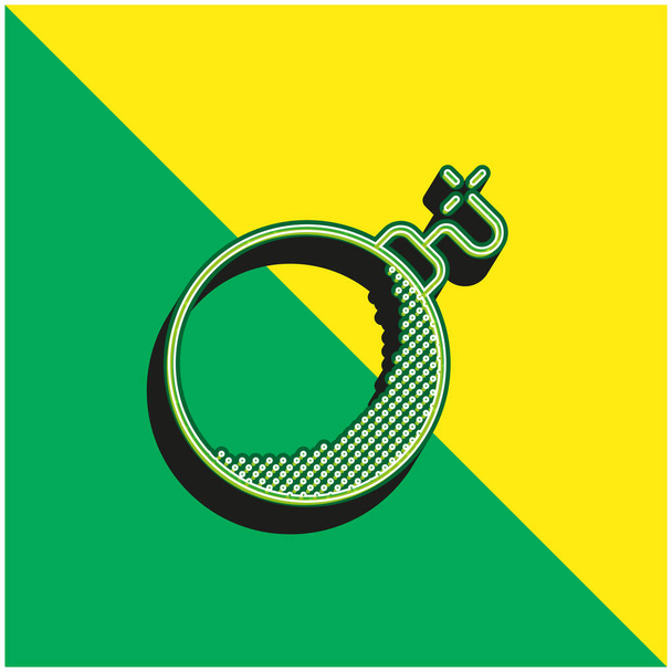 爆弾グリーンと黄色の現代的な3Dベクトルアイコンのロゴ - ベクター画像