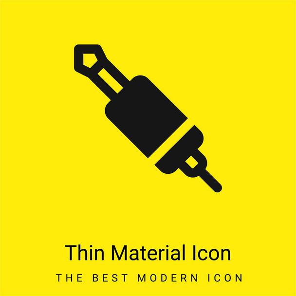 Audio Jack minimální jasně žlutý materiál ikona - Vektor, obrázek