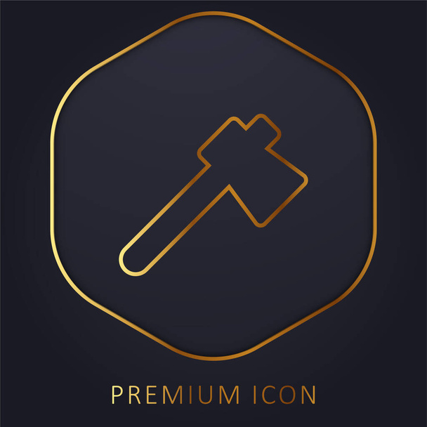 Axe linha dourada logotipo premium ou ícone - Vetor, Imagem
