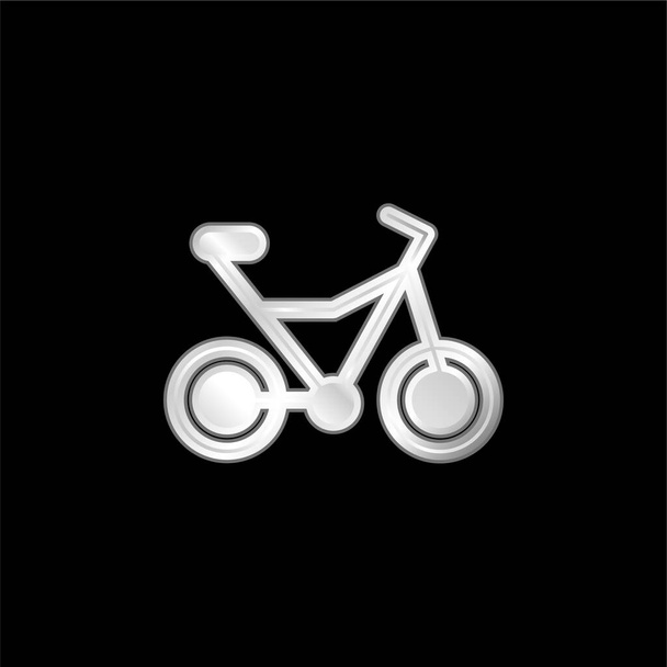 Polkupyörän hopeoitu metallinen ikoni - Vektori, kuva