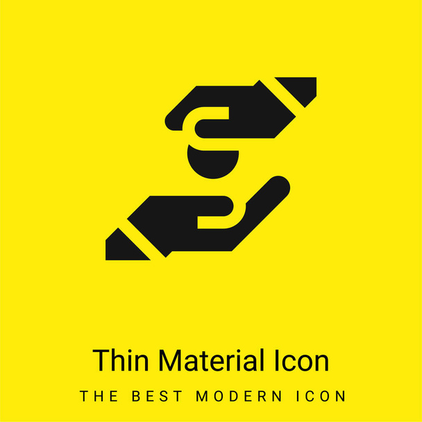 Aumônes minime jaune vif icône matérielle - Vecteur, image