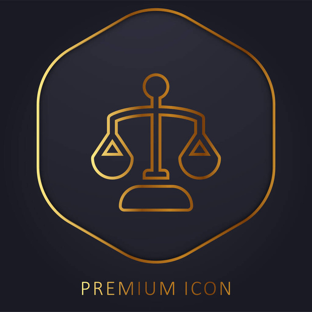 Шкала балансу логотип або значок преміум-класу золотої лінії
 - Вектор, зображення