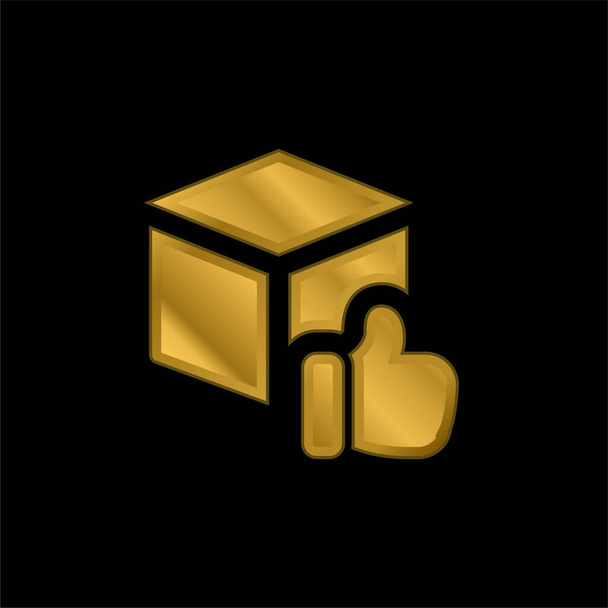 Approved gold plated metalic icon or logo vector - Vector, Image