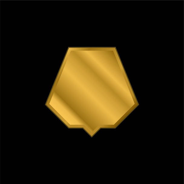 Black Nonagon gold plated metalic icon or logo vector - Vector, Image