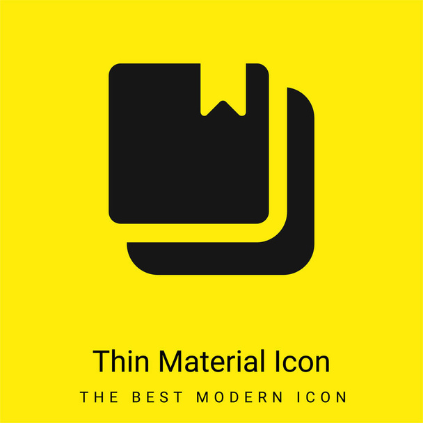 Livros com marcador mínimo ícone de material amarelo brilhante - Vetor, Imagem