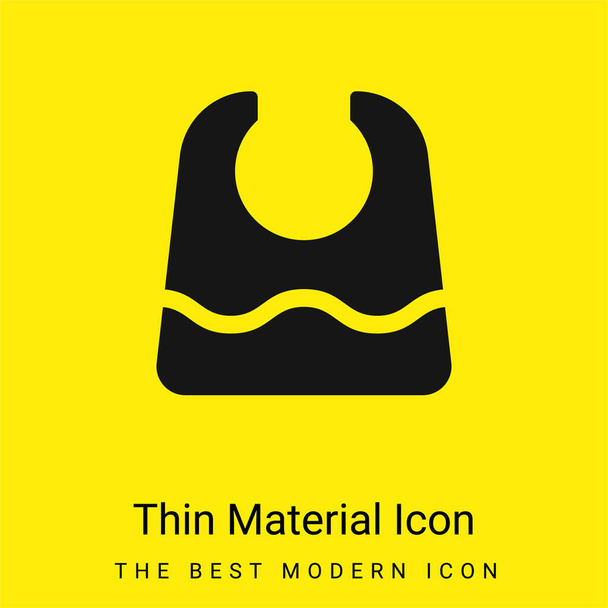Babero mínimo icono de material amarillo brillante - Vector, imagen