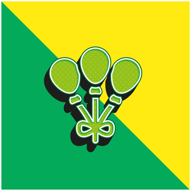 Balónky Zelené a žluté moderní 3D vektorové logo - Vektor, obrázek