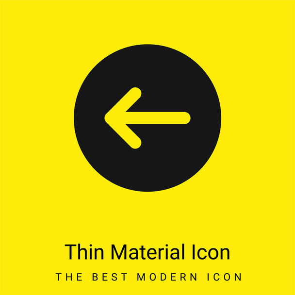 Terug minimaal helder geel materiaal icoon - Vector, afbeelding