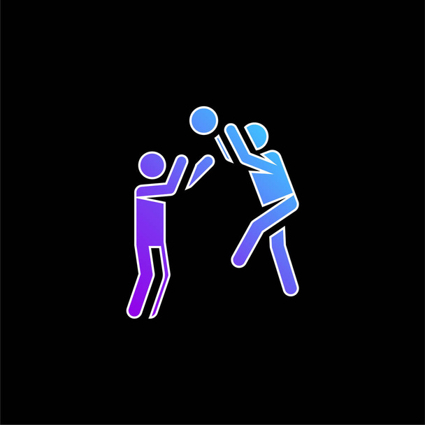 Jogador de basquete ícone de vetor gradiente azul - Vetor, Imagem