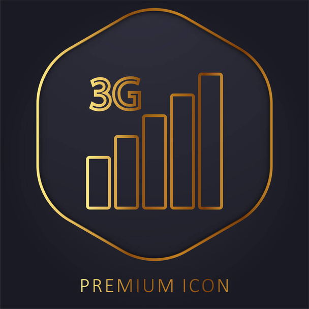 3g złotej linii logo premium lub ikona - Wektor, obraz