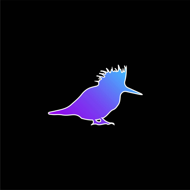 鳥シルエット青グラデーションベクトルアイコン - ベクター画像