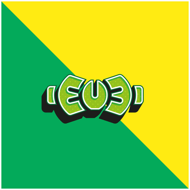 Noeud papillon vert et jaune icône vectorielle 3d moderne logo - Vecteur, image