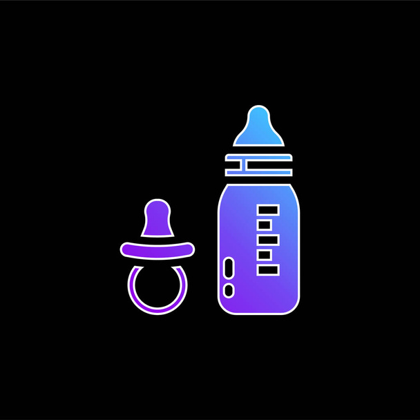 Baby Bottle niebieski gradient wektor ikona - Wektor, obraz