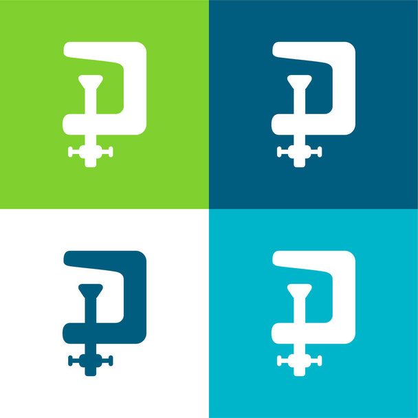 System regulacji Płaskie cztery kolory minimalny zestaw ikon - Wektor, obraz