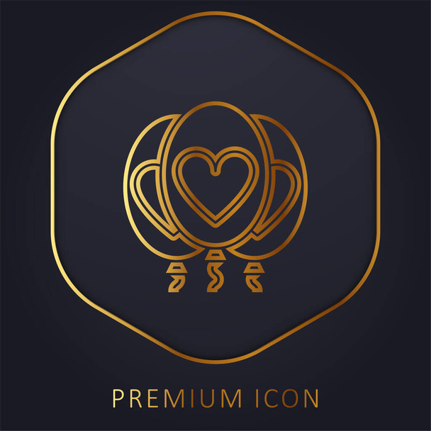 Zlaté prémiové logo nebo ikona balónu - Vektor, obrázek