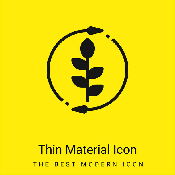 Agronomia mínima ícone material amarelo brilhante - Vetor, Imagem
