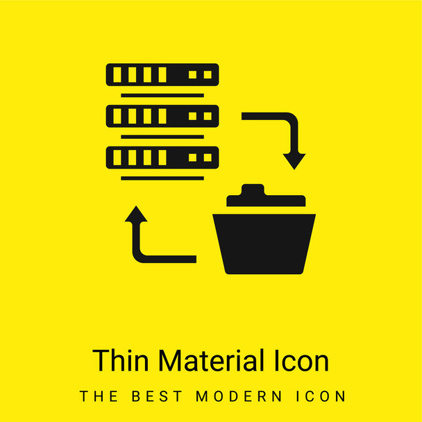 Back-up minimaal helder geel materiaal icoon - Vector, afbeelding