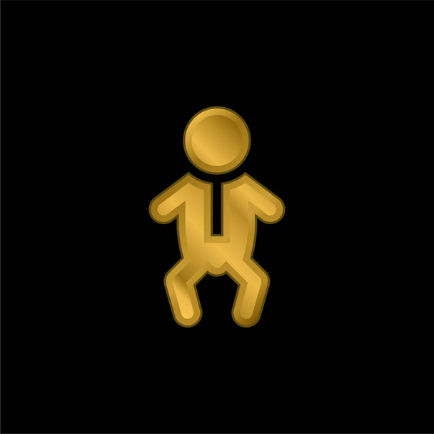 赤ちゃんの金メッキ金属アイコンやロゴベクトル - ベクター画像