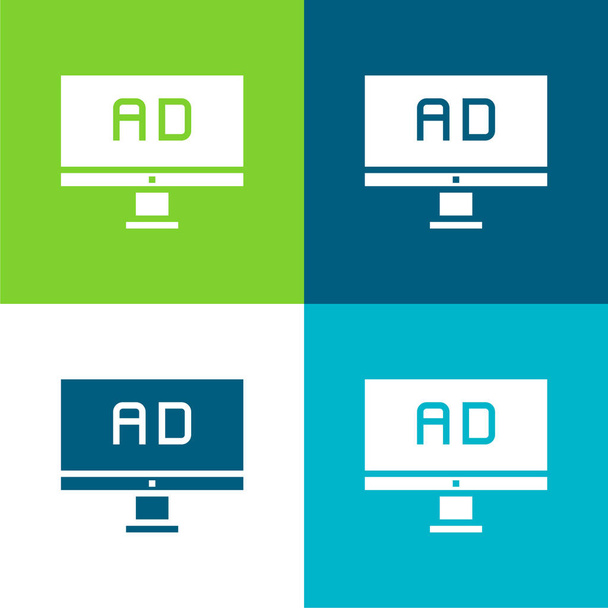Reklama Byt čtyři barvy minimální ikona nastavena - Vektor, obrázek