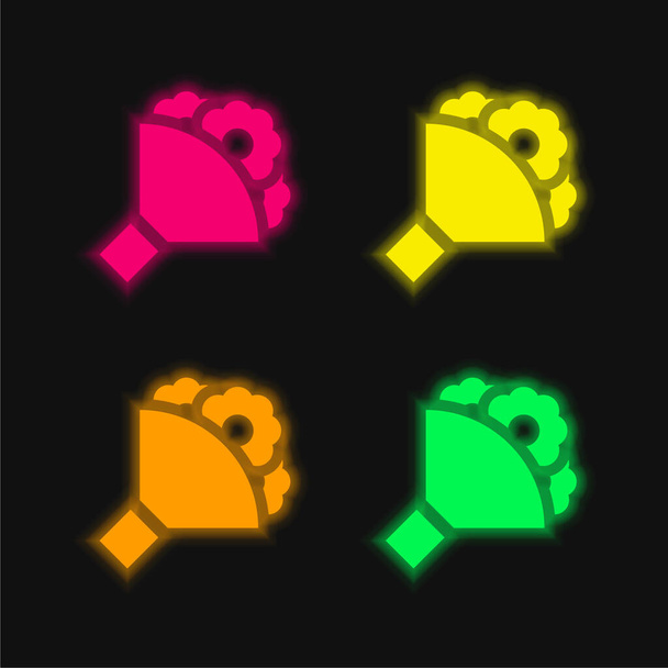 Букет чотири кольори світиться неоновий вектор значок
 - Вектор, зображення
