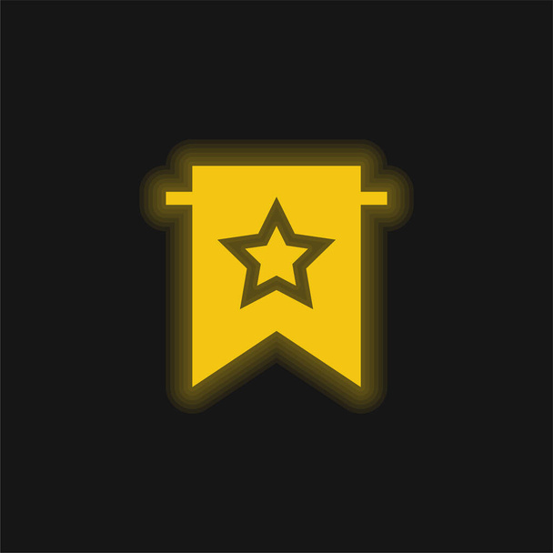 Amarillo marcador brillante icono de neón - Vector, imagen