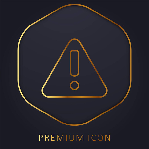 Внимание золотая линия премиум логотип или значок - Вектор,изображение