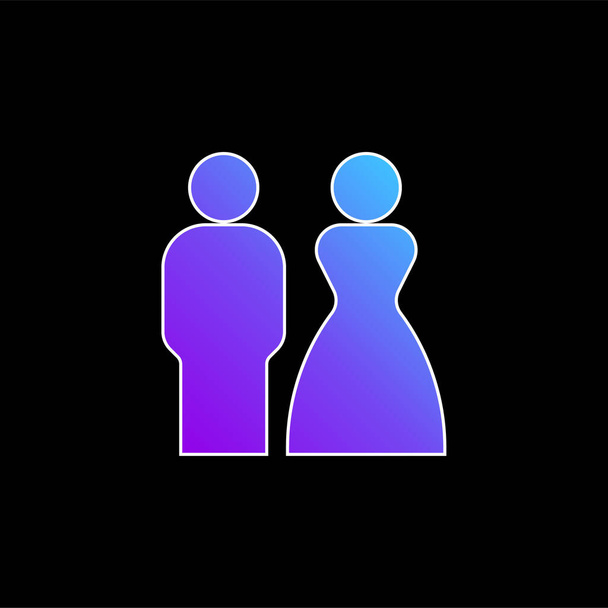 Sposa e Sposo blu gradiente icona vettoriale - Vettoriali, immagini