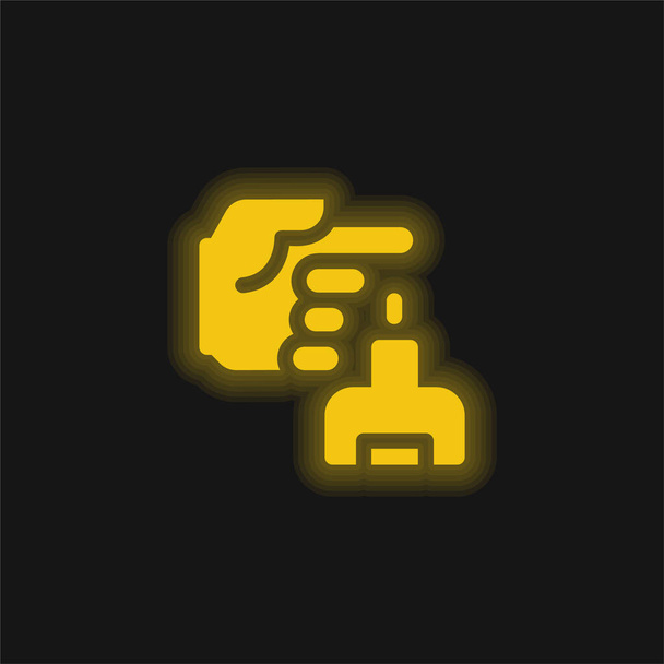 Blood yellow glowing neon icon - Vector, Image