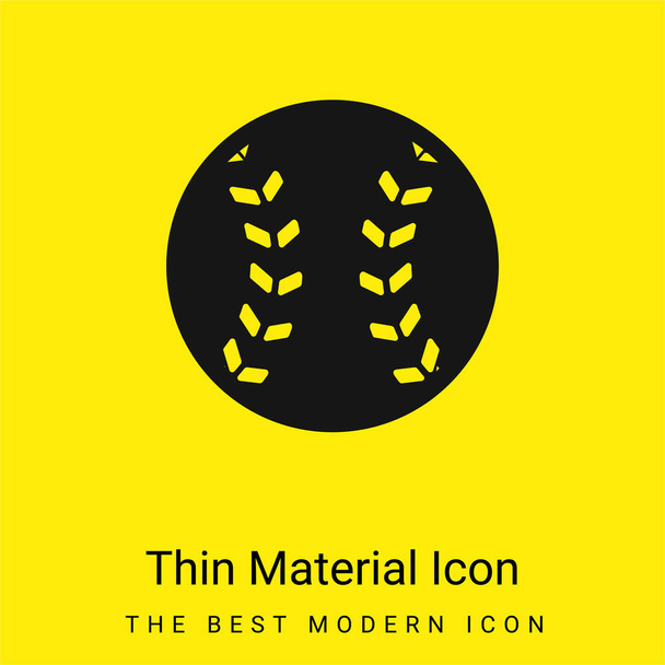 Honkbal minimale helder geel materiaal pictogram - Vector, afbeelding