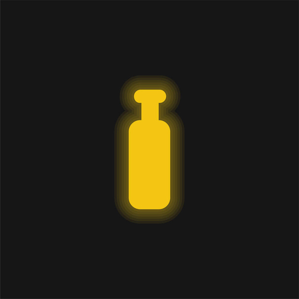 Siyah Siluet Şişe sarı parlak neon ikon - Vektör, Görsel