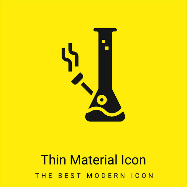 Bong minime icône matériau jaune vif - Vecteur, image