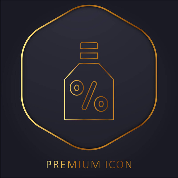 Alcohol linha dourada logotipo premium ou ícone - Vetor, Imagem