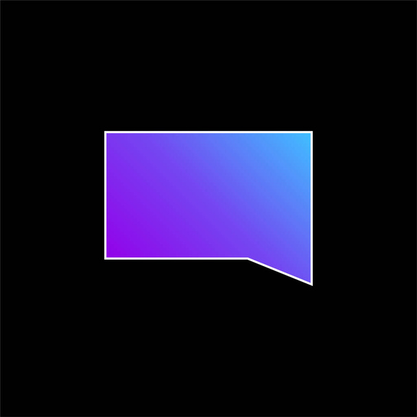 Black Chat Bubble blaues Gradienten-Vektor-Symbol - Vektor, Bild