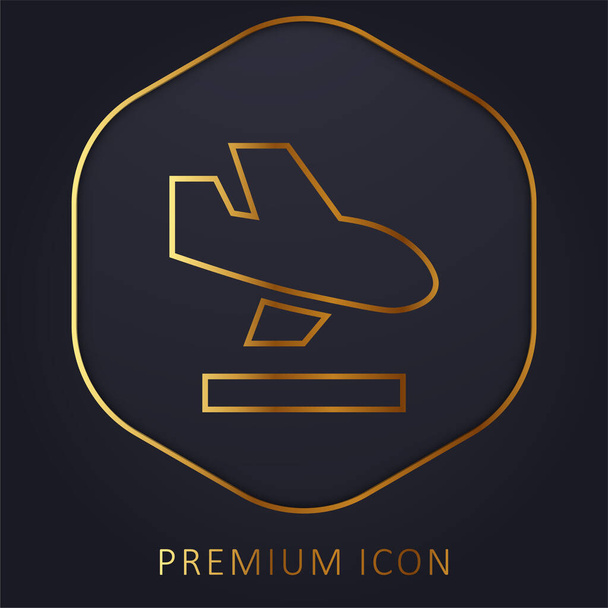 Arrivi linea dorata logo premium o icona - Vettoriali, immagini
