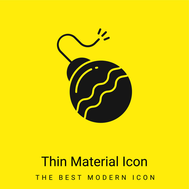 Bomba minimális fényes sárga anyag ikon - Vektor, kép