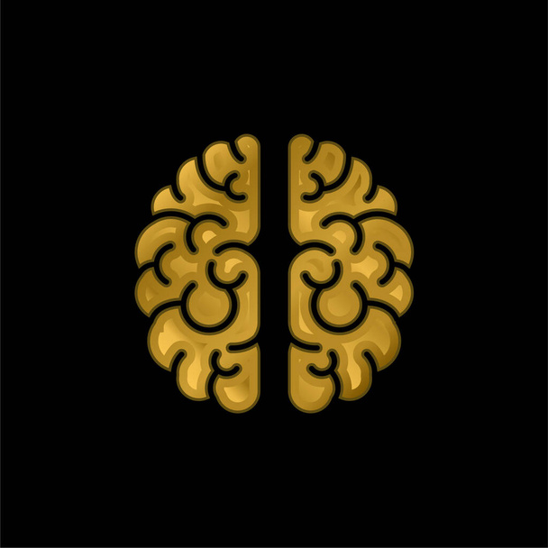 Aivot kullattu metallinen kuvake tai logo vektori - Vektori, kuva