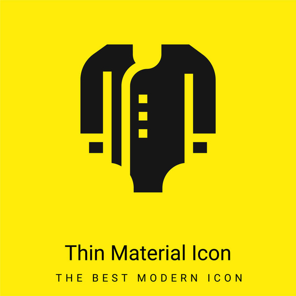 Bodysuit mínimo icono de material amarillo brillante - Vector, Imagen
