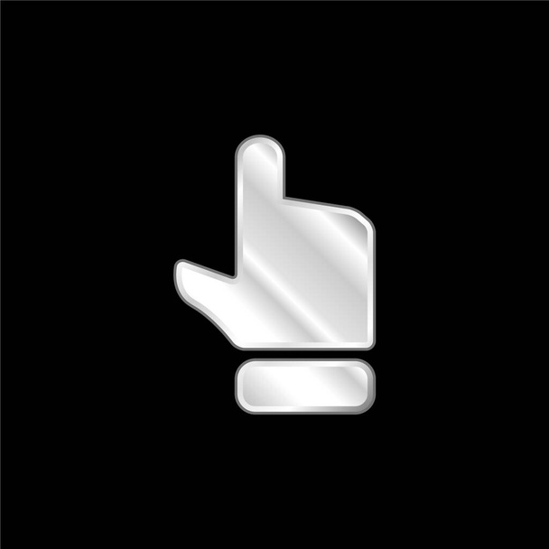 Mano nera Finger Pointing Up argento placcato icona metallica - Vettoriali, immagini