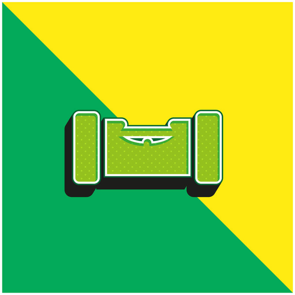 Ισορροπία Ruler Πράσινο και κίτρινο σύγχρονο 3d διάνυσμα λογότυπο εικονίδιο - Διάνυσμα, εικόνα