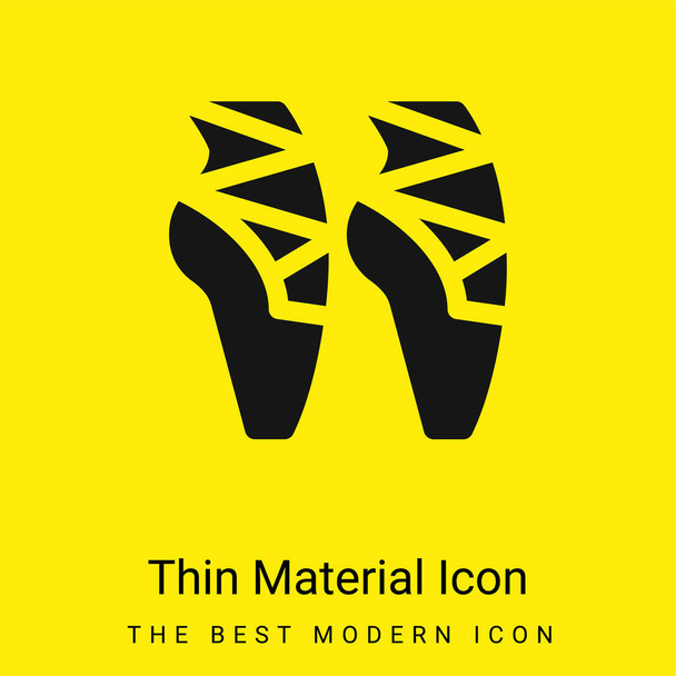 Balletto icona materiale giallo brillante minimo - Vettoriali, immagini