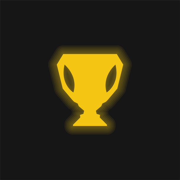 Gran Copa Trofeo Forma amarillo brillante icono de neón - Vector, Imagen