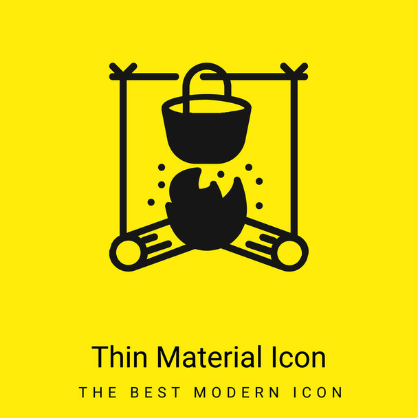 Oheň minimální jasně žlutý materiál ikona - Vektor, obrázek