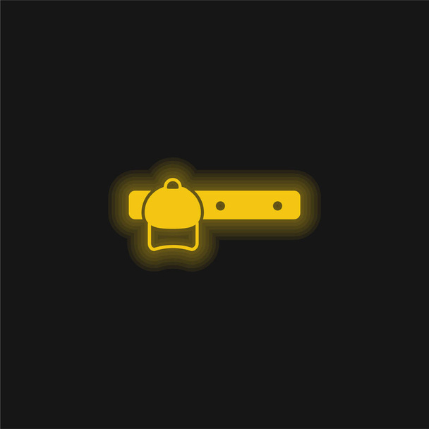 Ložnice police nábytek pověsit věci žluté zářící neon ikona - Vektor, obrázek