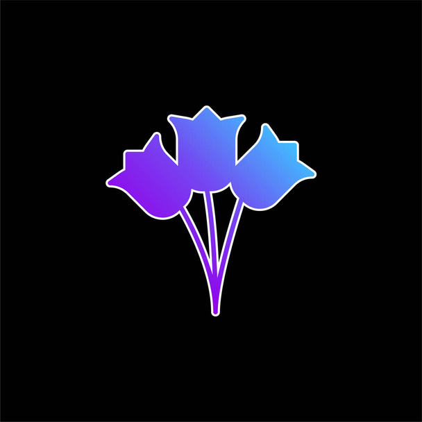 Bouquet icono de vector de gradiente azul - Vector, Imagen