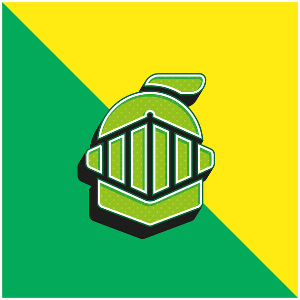 Armor Green and yellow modern 3d vector icon logo - Vector, Image