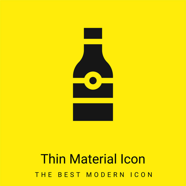 Beer Bottle minimal bright yellow material icon - Vector, Image