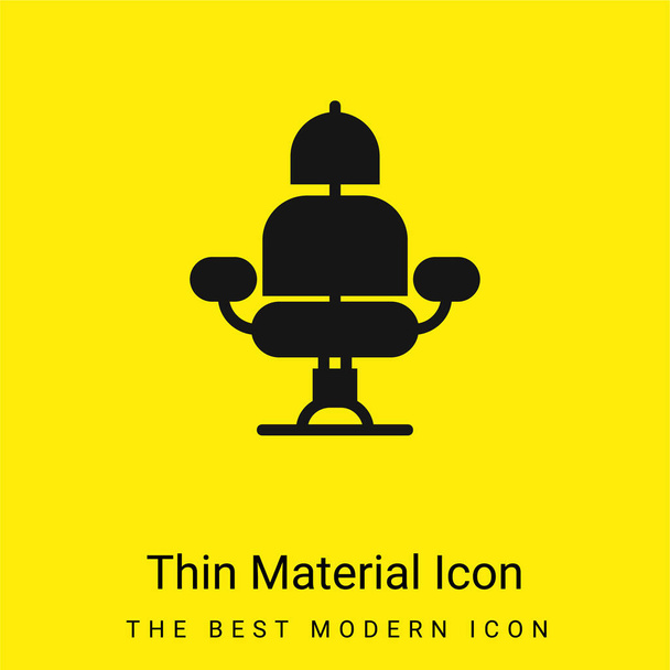 Kapper stoel minimale helder geel materiaal pictogram - Vector, afbeelding